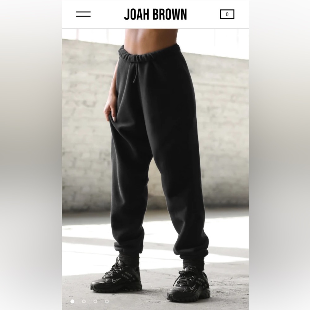 Joah Brown Oversized Jogger - Washed Black - Size M/L